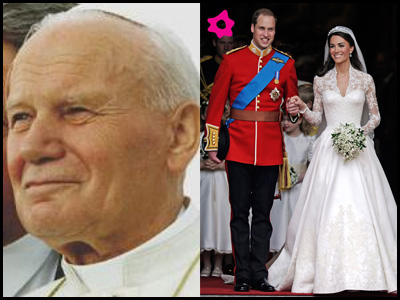 Papa Wojtyla Santo, William e Kate sposi